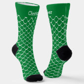 Chaussette Socks Green Moroccan Pattern Design (Angulaire)