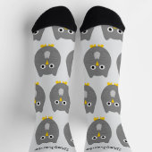 Chaussette Socks Grey Owl Design (Haut)