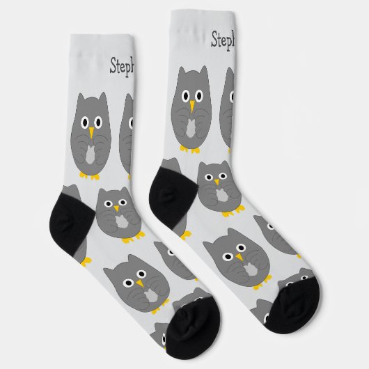 Chaussette Socks Grey Owl Design (Droite)