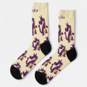 Chaussette Socks Purple Dragon Design (Gauche)