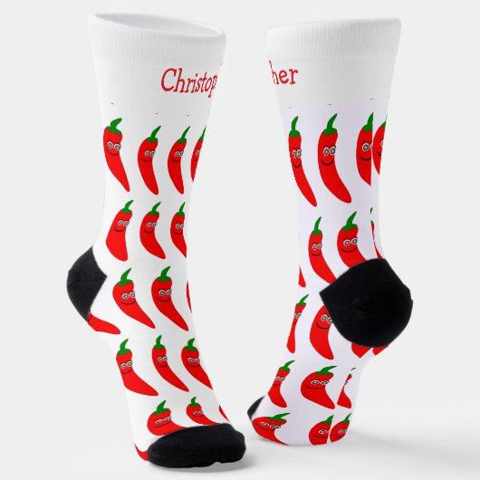 Chaussette Socks Red Chili Pepper Design (Angulaire)