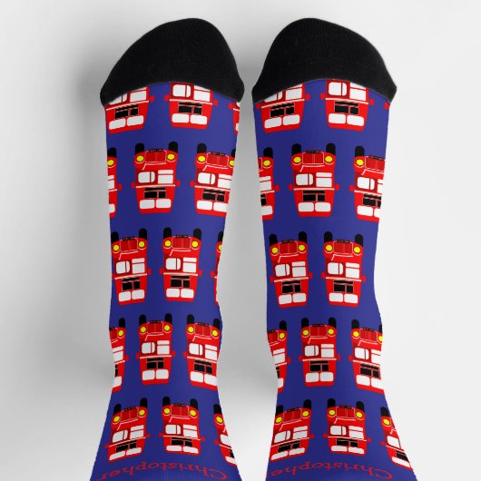 Chaussette Socks Red Double Decker Design (Haut)