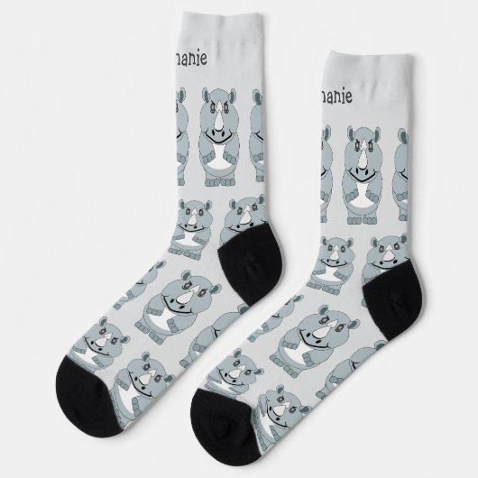 Chaussette Socks Rhinoceros Design (Gauche)