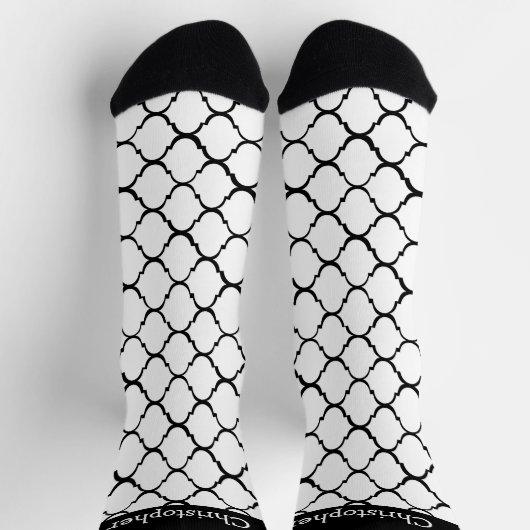 Chaussette Socks White Moroccan Pattern Design (Haut)