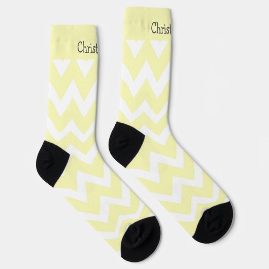 Chaussette Socks Yellow Zig Zag Design (Droite)