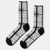 Chaussette Socles d'impression Spiderweb en Unisex noir et bl (Gauche)