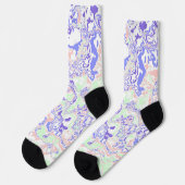 Chaussette Soft Pastel Funky Boho Retro Marbre Abstrait (Gauche)