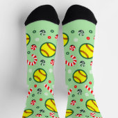 Chaussette Softball Christmas Holiday Gifts Socks (Haut)