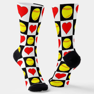 Chaussette Softball Player Fastpitch Softballs & Heart Sports