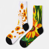 Chaussette soleil brillant coloré tournesol art campagnard (Gauche)