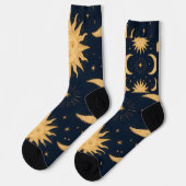 Chaussette Soleil et Motif céleste de Soleil et Lune (Gauche)