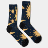 Chaussette Soleil et Motif céleste de Soleil et Lune (Droite)