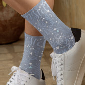 Chaussette Son nom, Splashed Coeurs mignons et étoiles Bleu