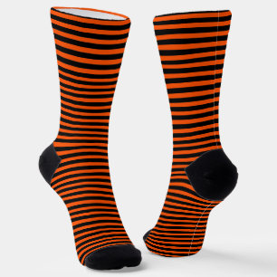 Chaussette Sorcière d'Halloween orange et noir