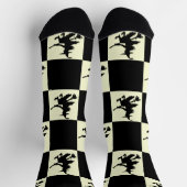 Chaussette Sorcières noires et jaunes À damiers (Haut)