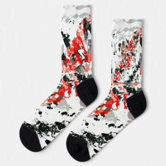 Chaussette Souche noire et rouge