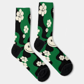 Chaussette Sourire - Vert, Crème et Noir (Droite)