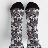 Chaussette Souris et mûres sur fond blanc (Haut)