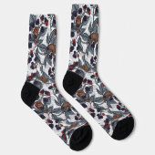 Chaussette Souris et mûres sur fond blanc (Droite)