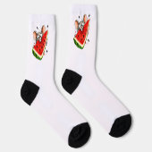 Chaussette Souris joyeuse mange pastèque (Droite)