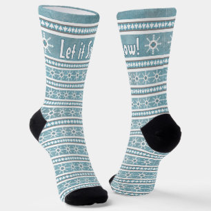 Chaussette Southwest Winter Snowflakes amusant bleu personnal