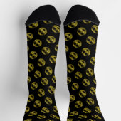 Chaussette Sparkly Smile face or scintille motif noir (Haut)