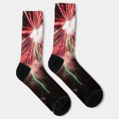 Chaussette Spectaculaire feu d'artifice rouge vert ciel noir  (Droite)