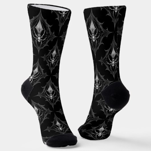 Chaussette Spider gothique Web noir et blanc (Angulaire)