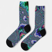 Chaussette Spirale Abstraite Fractale Colorée Trippy Groovy (Gauche)
