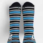 Chaussette Sports Équipe Nom Numéro Blue Stripes Football (Haut)