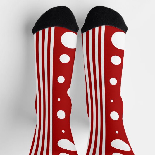 Chaussette Spots and Stripes in Red and White (Haut)