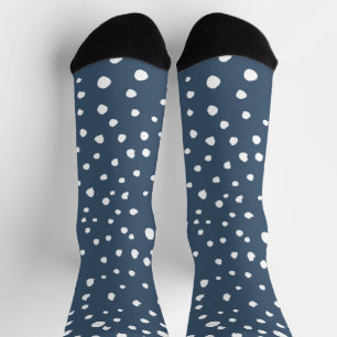 Chaussette Spots Dalmatiens Bleus Marine, Points Dalmatiens,