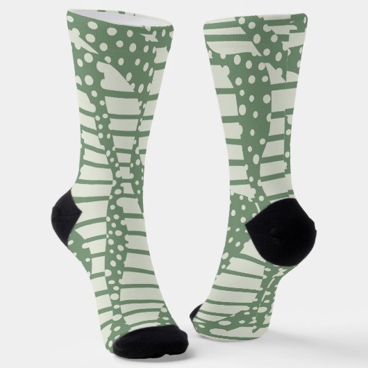 Chaussette Spots et bandes 2 - Vert (Angulaire)