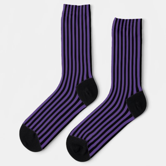 Chaussette Spots et rayures en violet et noir (Gauche)