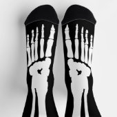 Chaussette Squelette de pied d'Halloween noir et blanc effray (Haut)