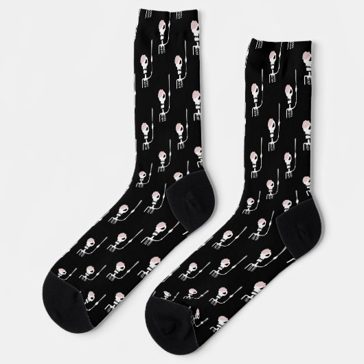 Chaussette squelette d'Halloween avec une épée (Gauche)