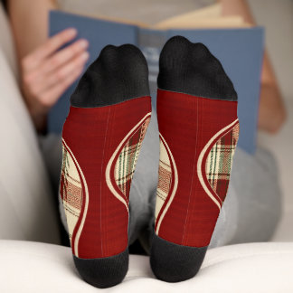 Chaussette St de Noël personnalisé carreaux rouge grange de f