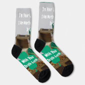 Chaussette St Patrick's Day Shamrock Cat Humor (Droite)