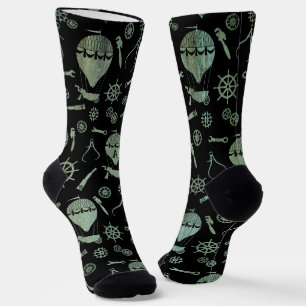 Chaussette Steampunk Verdigris Balloons subtilement Monogramm