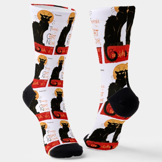 Chaussette Steinlen Chat Noir Classique Art Français (Angulaire)