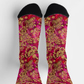 Chaussette Stencil Or Floral et texturé Rose Ground (Haut)