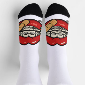 Chaussette Sticker à lèvres de dessin avec accolades et perça