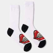 Chaussette Sticker à lèvres de dessin avec accolades et perça (Droite)