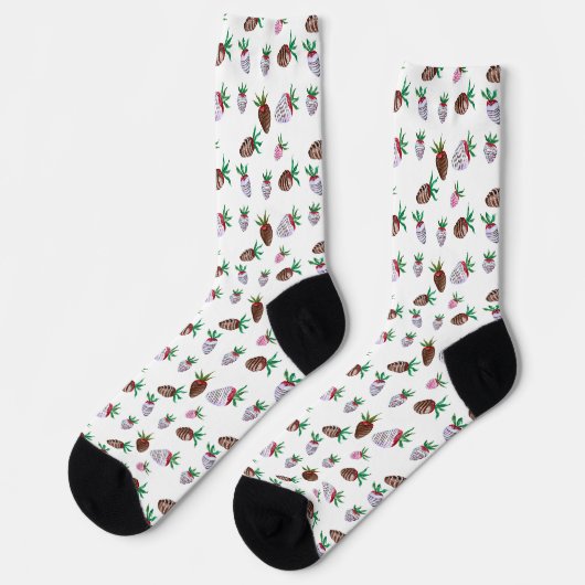 Chaussette Stickers de fraises couvertes de chocolat d'aquare (Gauche)