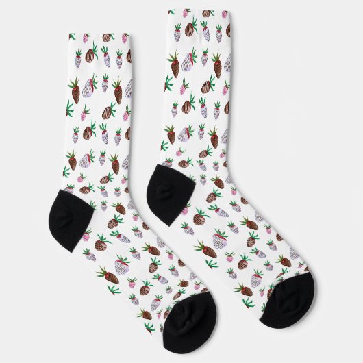 Chaussette Stickers de fraises couvertes de chocolat d'aquare (Droite)