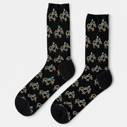 Chaussette Stickman de course de chevaux (Gauche)