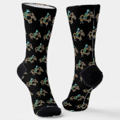 Chaussette Stickman de course de chevaux (Angulaire)