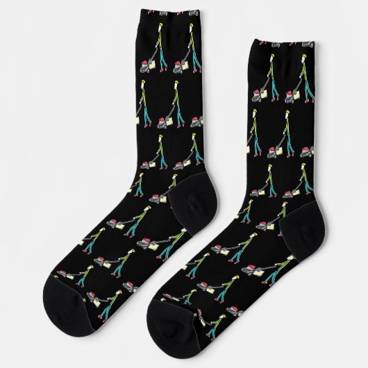 Chaussette Stickman Tonte de Pelouse (Gauche)
