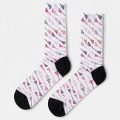 Chaussette Sticks de crosse diagonale rose et violet Motif (Gauche)
