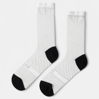 Chaussette Straight Lines and Boxes on Striped White